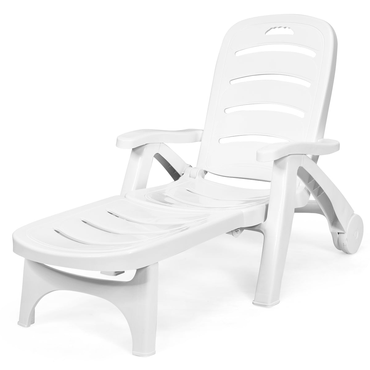 5 Position Adjustable Folding Lounger Chaise Chair