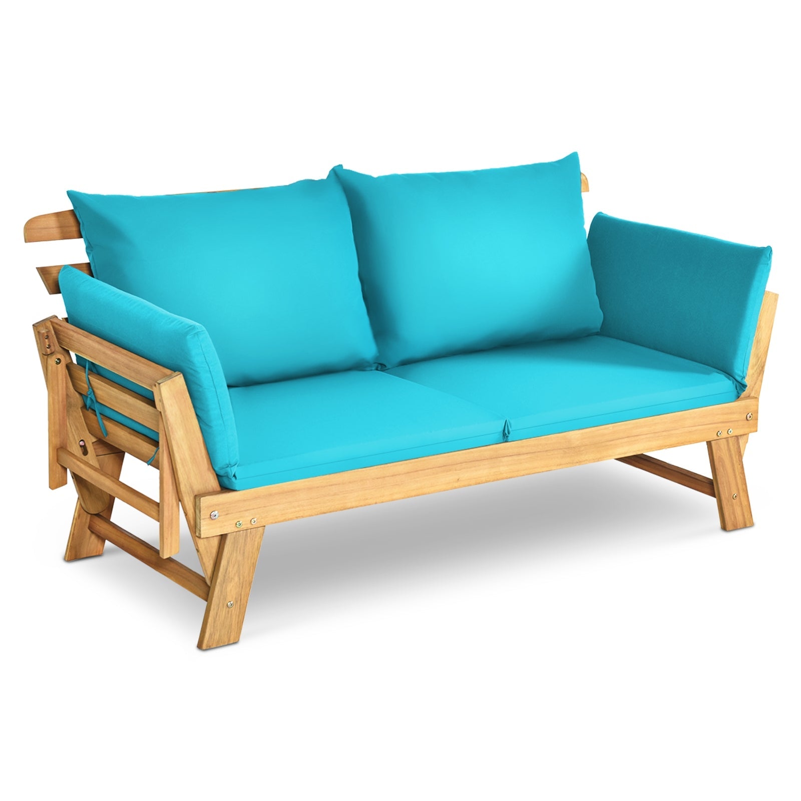 Adjustable Patio Convertible Sofa with Thick Cushion