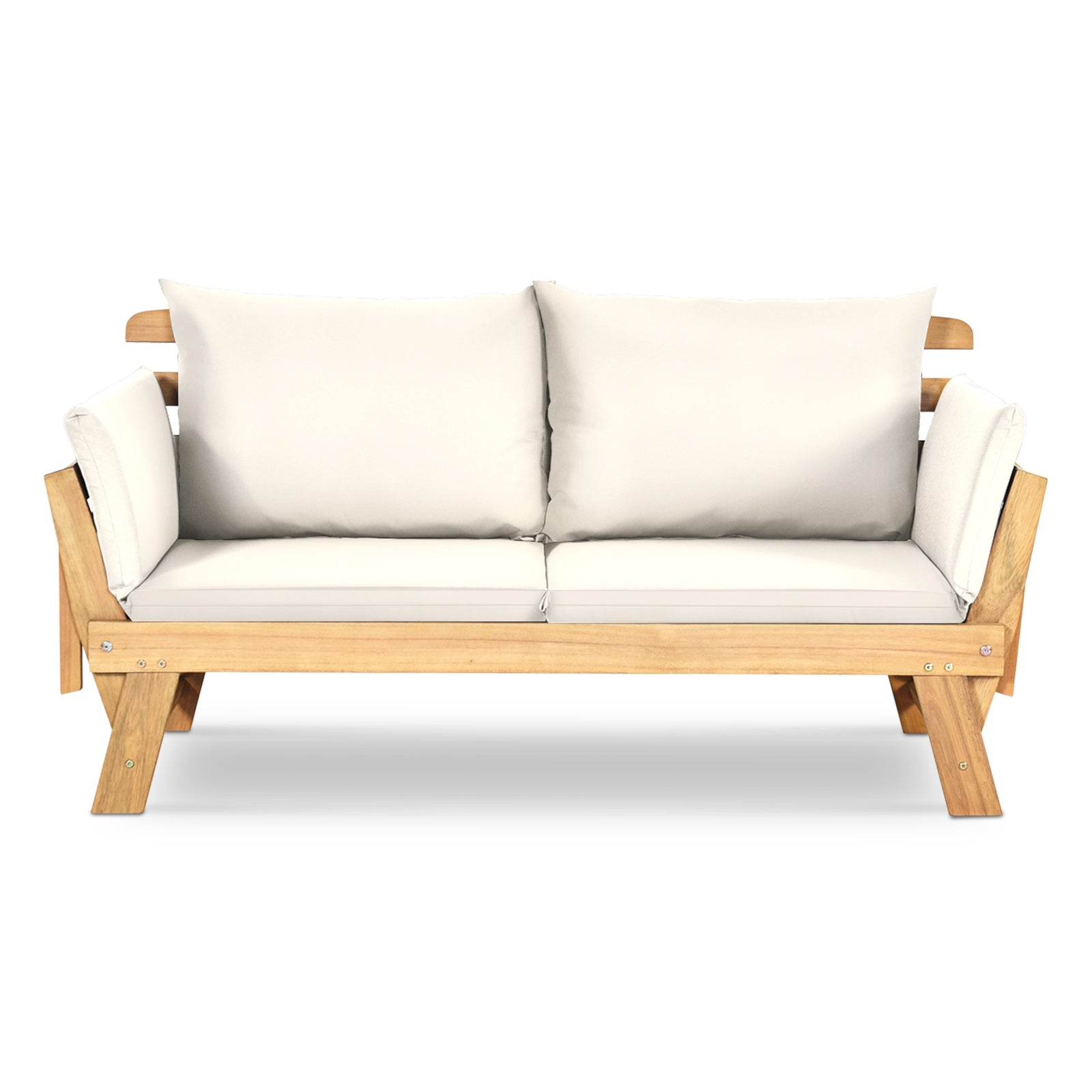 Adjustable Patio Convertible Sofa with Thick Cushion