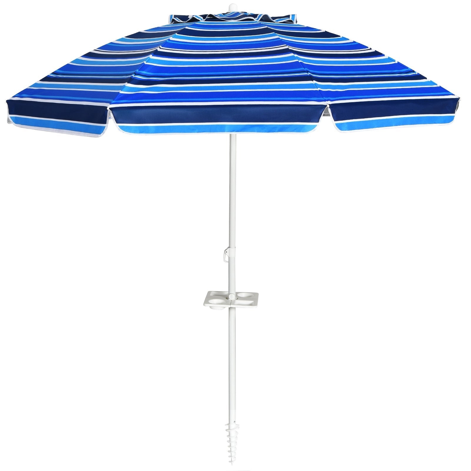 7.2 Feet Portable Outdoor Beach Umbrella with Sand Anchor and Tilt Mechanism