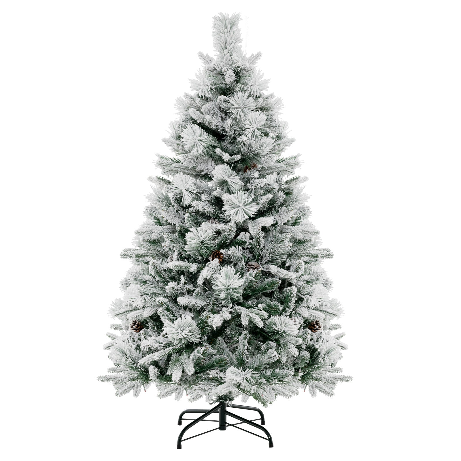 4.5/6/7 Feet Artificial Xmas Tree with Pine Needles and LED Lights