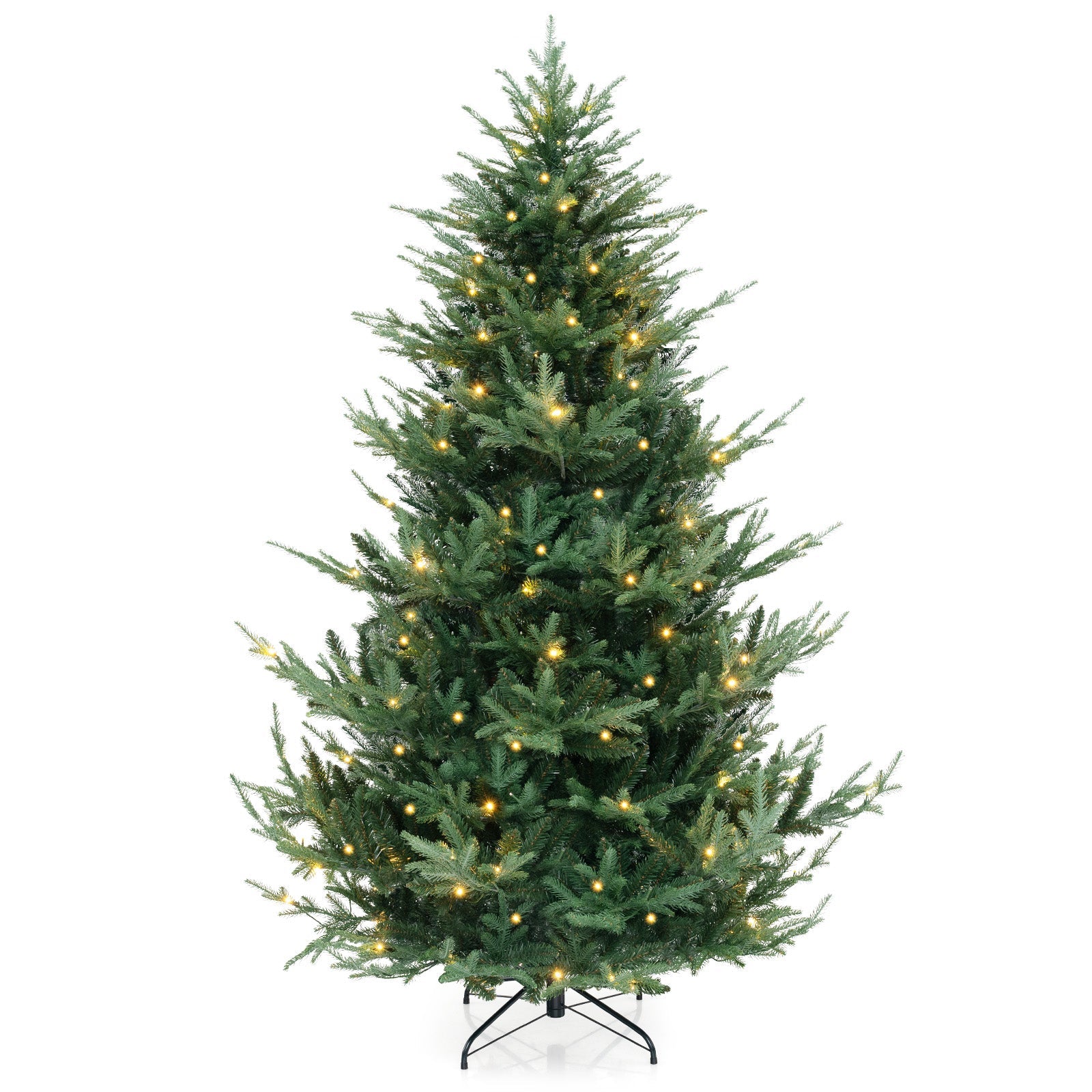 6 FT Pre-Lit Artificial Hinged Xmas Tree with 778 PVC and PE Branch Tips