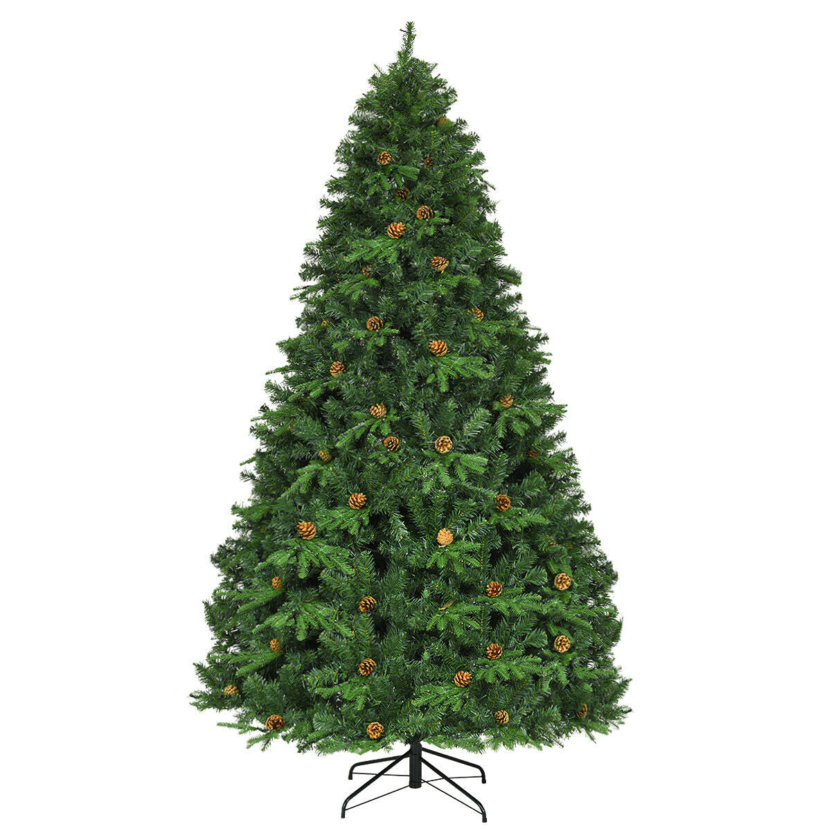 7.5 ft Artificial Christmas Tree with LED Lights and Pine Cones