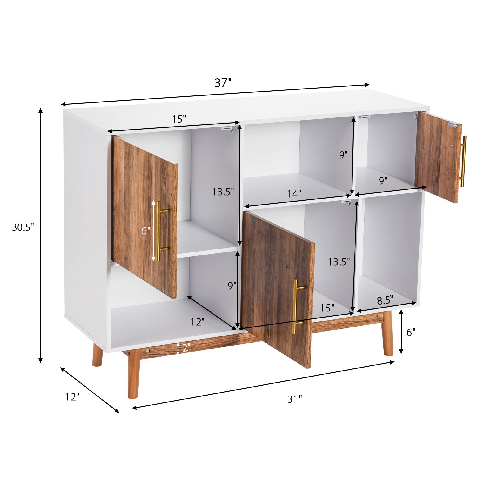 Sideboard Storage Cabinet with Storage Compartments