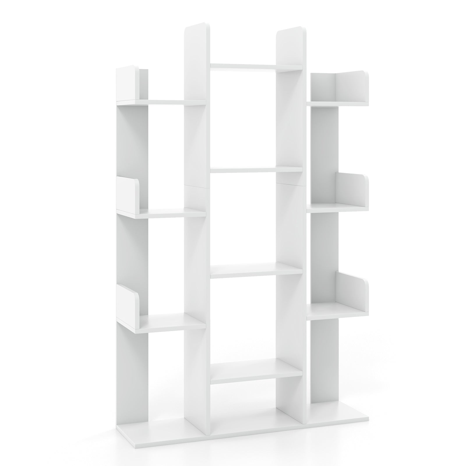 Tree-Shaped Bookshelf with 13 Compartments