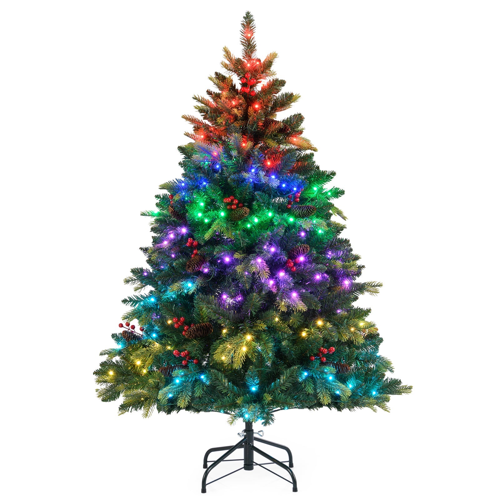 5/6/7/8 FT Artificial Christmas Tree with LED Lights and Remote APP Control