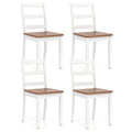 Set of 4 Wood Dining Chairs with Solid Rubber Wood Legs