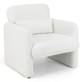 Living Room Set: 70 Inch Media Entertainment Center and Modern Upholstered Chenille Accent Chair