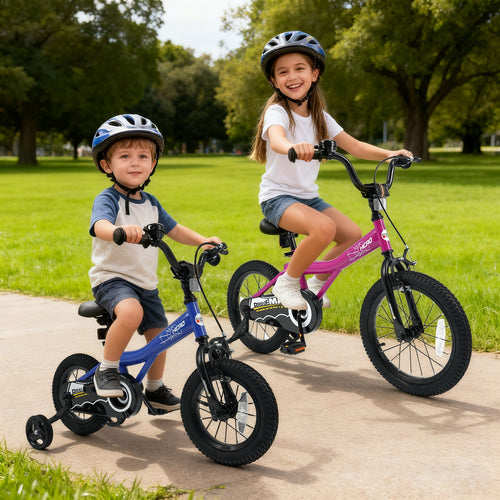 16 Inch Kids Bike with Helmet Protective Set Dark Blue
